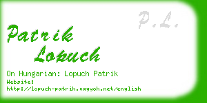 patrik lopuch business card